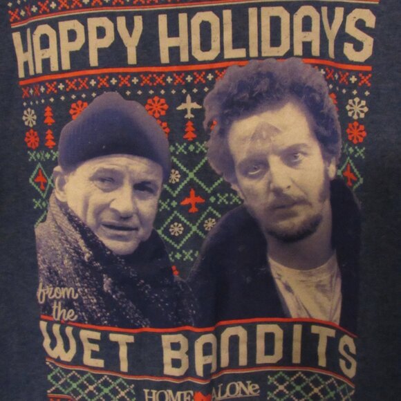 HOME ALONE Wet Bandits T-Shirt Sz M Blue Joe Pesci 90's Christmas Movie T Shirt - Picture 1 of 4